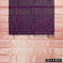 Dark Purple With Peach Gold Zari Yuvana Semi Soft Silk Saree