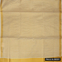 Southloom Exclusive Onam Kerala Traditional Fancy Border  small Checked Cotton Saree (Matching Plain Blouse Included)