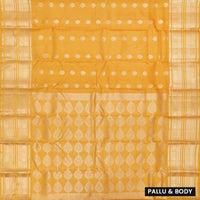 Yellow with Gold Zari Border Yuvana Semi Soft Silk Saree