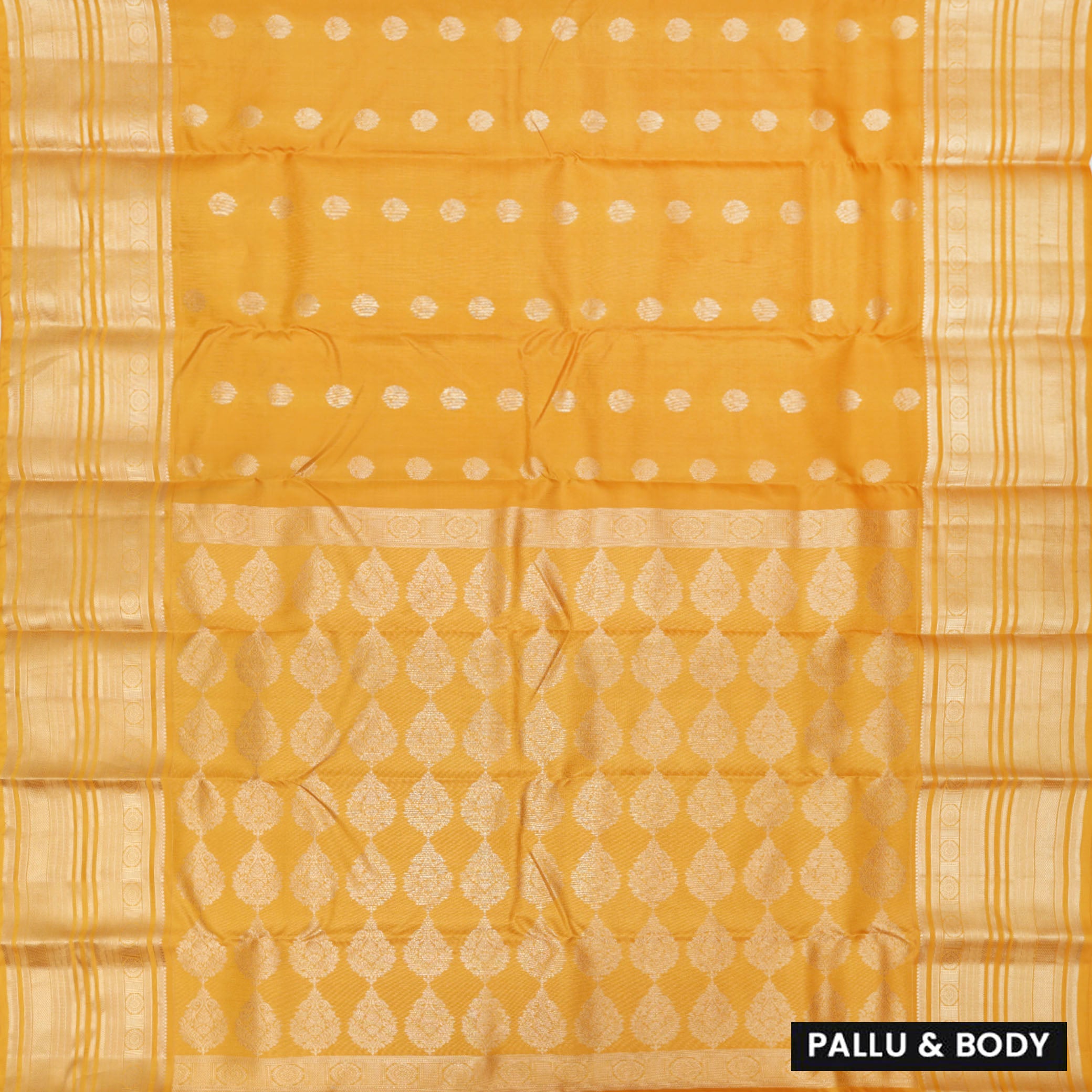 Yellow with Gold Zari Border Yuvana Semi Soft Silk Saree