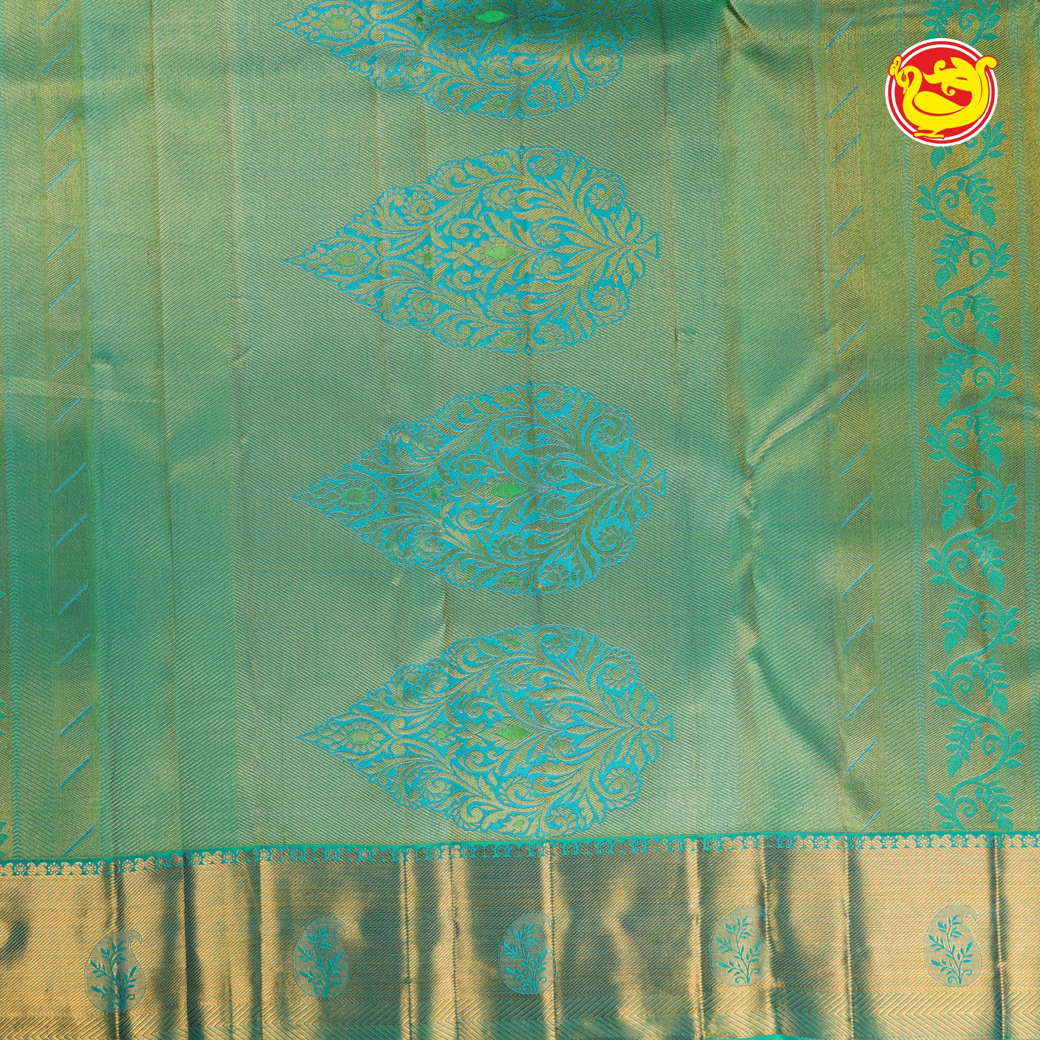Green with gold zari wedding silk saree