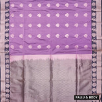 Lavender with Navy Blue Soft Silk Saree