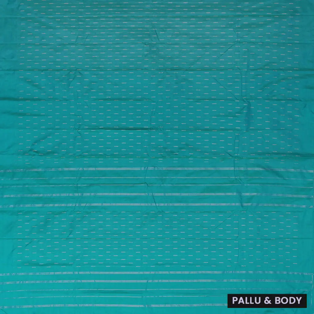 Turquoise Blue With Copper Zeri  Arani Silk Saree