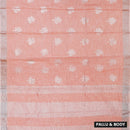 Peach Color Linen Cotton Saree
