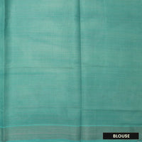 Green Linen Digital Cotton Saree