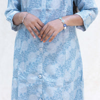 Thendral- Blue And White Ladies Branded Co-ord-set Readymade