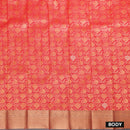 Red with Peacock Green  Art Silk Saree