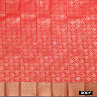 Red with Peacock Green  Art Silk Saree