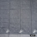 Dark Grey Color Linen Cotton Saree