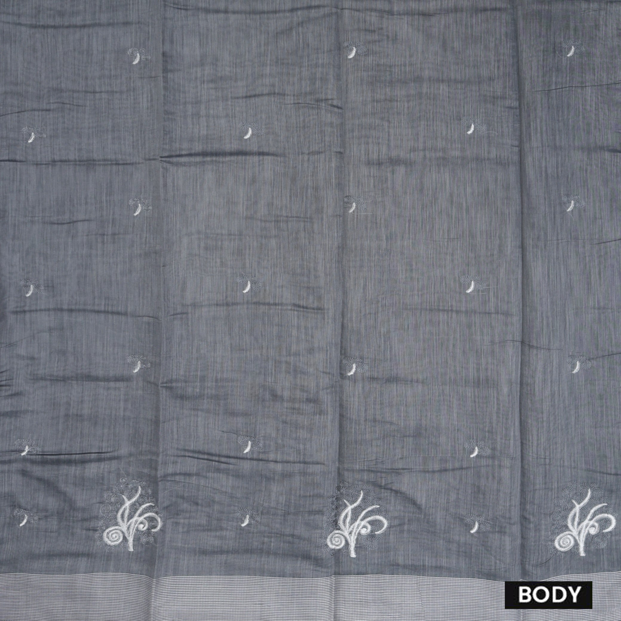 Dark Grey Color Linen Cotton Saree