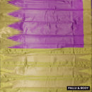 Purple with Light Green Gopuram Semi Silk saree
