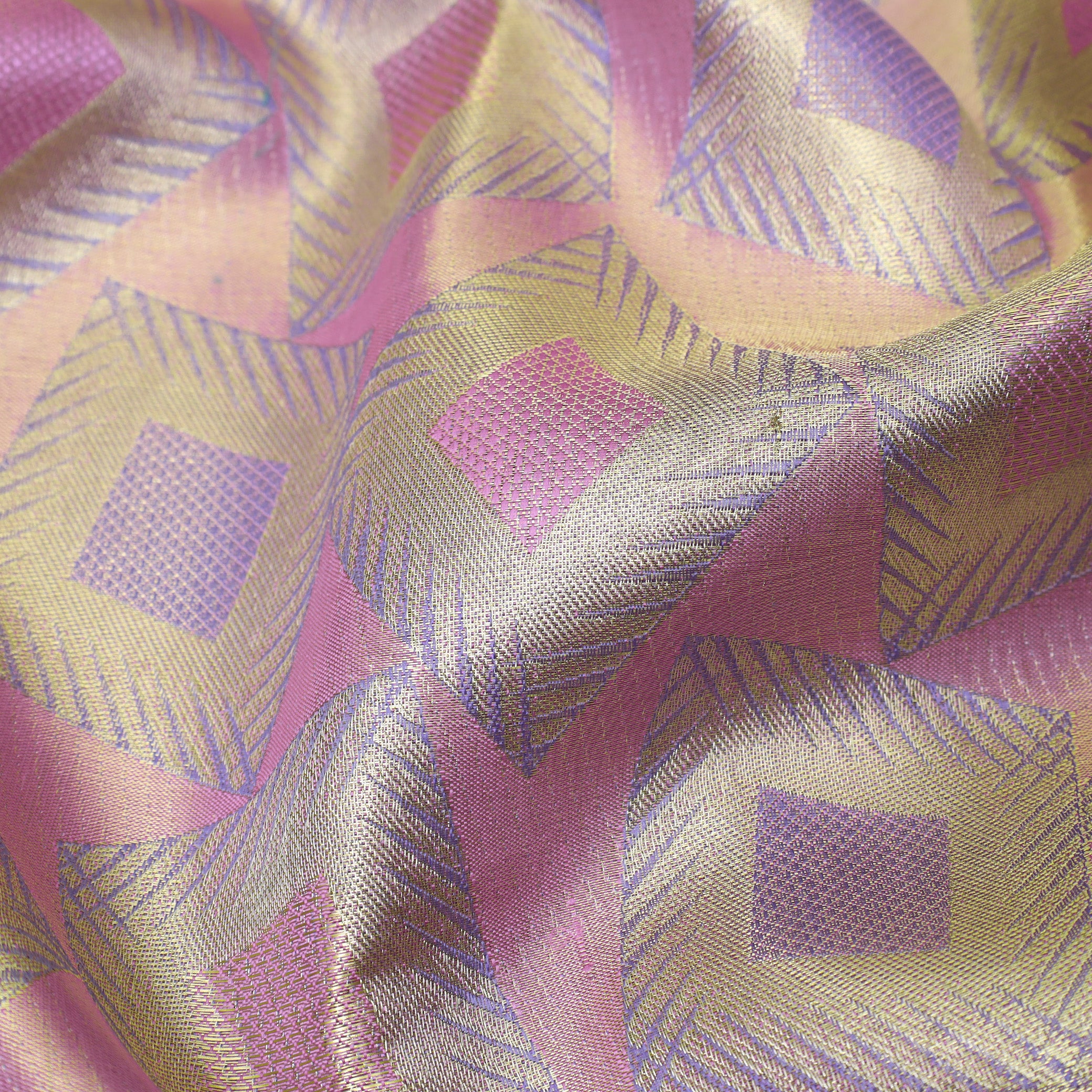 Multi Color With Golden Zari Border Wedding Silk Saree