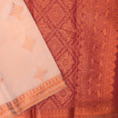 Couple Combo Tissue Silk Set – Men’s Shirt & Dhoti with Matching Women’s Saree With Coral  Colour With Copper Zari Border