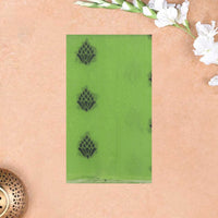 Parrot Green With Black Zari  Silk Cotton Saree