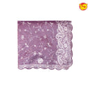 Purple With Cutwork Border With Zari Handwork Floral Design Tissue Crush saree - Thenianantham