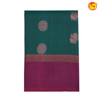 Peacock green with magenta soft silk saree