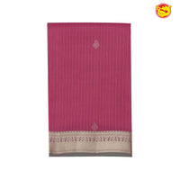 Magenta with pastel green soft silk saree with minimalistic border