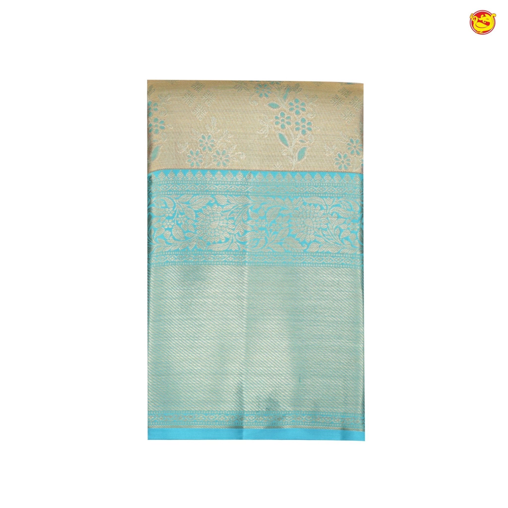 Sea green pure Kanchivaram silk saree