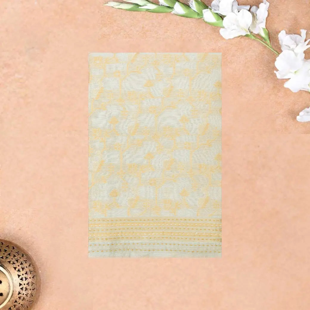 Light Cream with Yellow Ladies Cotton Chudithar Set Material