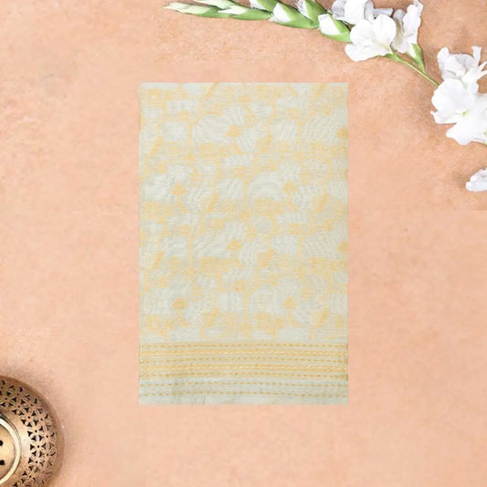 Light Cream with Yellow Ladies Cotton Chudithar Set Material