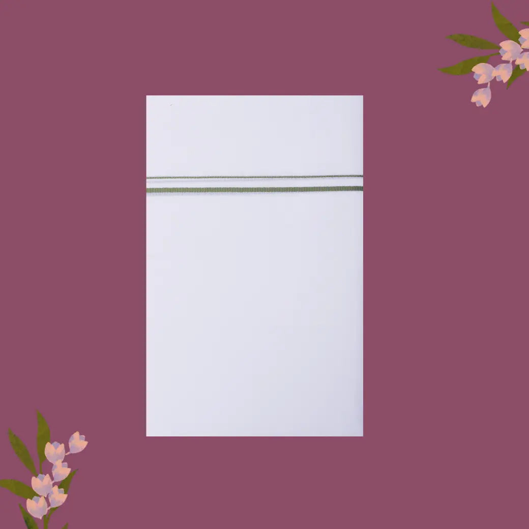 White with Light Green Border Single Layer Cotton Men’s Dhoti