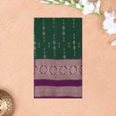 Dark Green With Dark Purple Gold Zari Yuvana Semi Soft Silk Saree