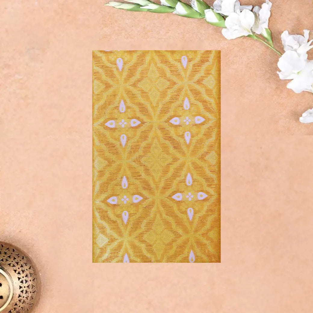 Marigold Orange Colour Fancy Weaving Saree
