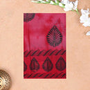 pink - red Sungudi Cotton Saree without Blouse