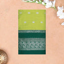 Lime Green With Bottlegreen  Premium Quality Kalyani Cotton Saree