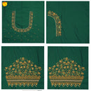 Dark Green Bridal Aariwork Blouse