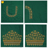 Dark Green Bridal Aariwork Blouse