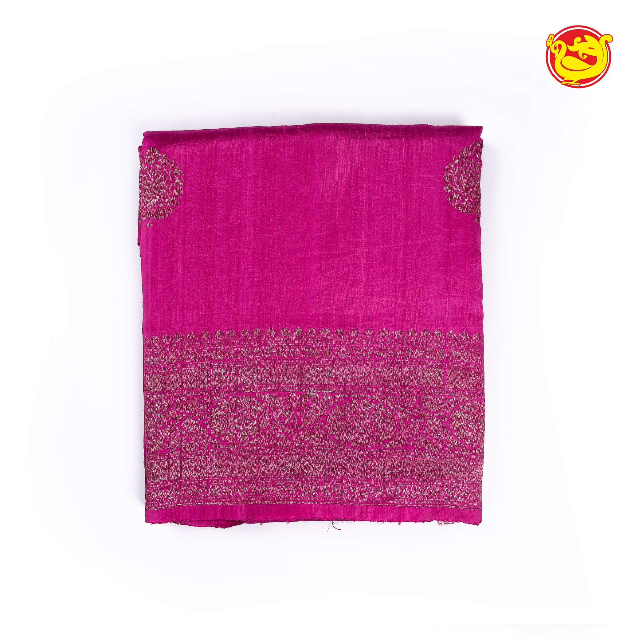 Pink pure banarasi khadi tussar saree with contrast blouse