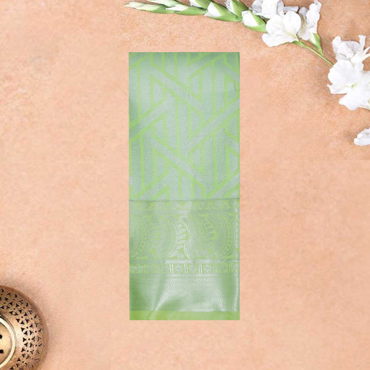 Green Floral Design Tissue Silk Saree