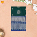 Dark Green with Blue Soft Silk Saree