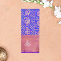 Indigo with Pink Art Silk Saree