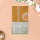 Caramel with Lime Green Soft Silk Saree