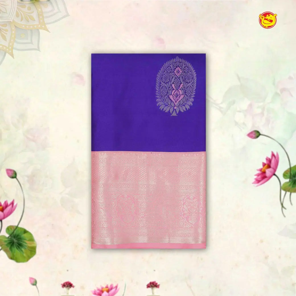 Royal Blue with Baby Pink Soft Silk Saree