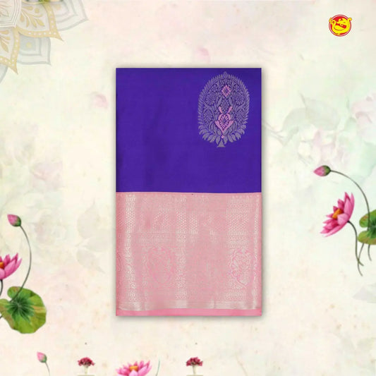 Royal Blue with Baby Pink Soft Silk Saree