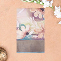 Pure Tussar Silk Saree Cream and Peacock Blue With Floral Design and Painted Prints and Zari Woven Border