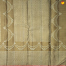 Golden Brown With Leaf Floral Motifs Gold Zari Long Border Pure Kanjivaram Wedding Silk