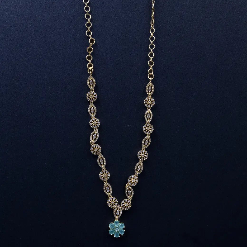 American diamond stone necklace with earrings