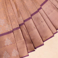 Dark Peach with Deep Purple Art Silk Saree