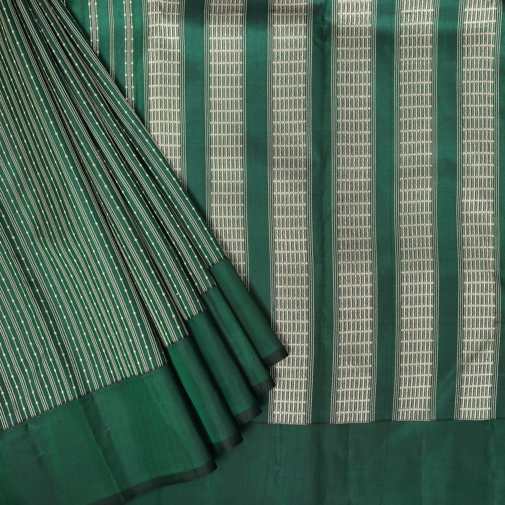 Dark Green Yuvana Semi Soft Silk Saree