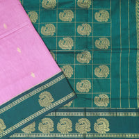 Baby Pink With Green Premium Quality Kalyani Cotton Saree