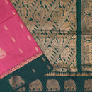Rani Pink With Bottle Green Premium Quality Kalyani Cotton Saree