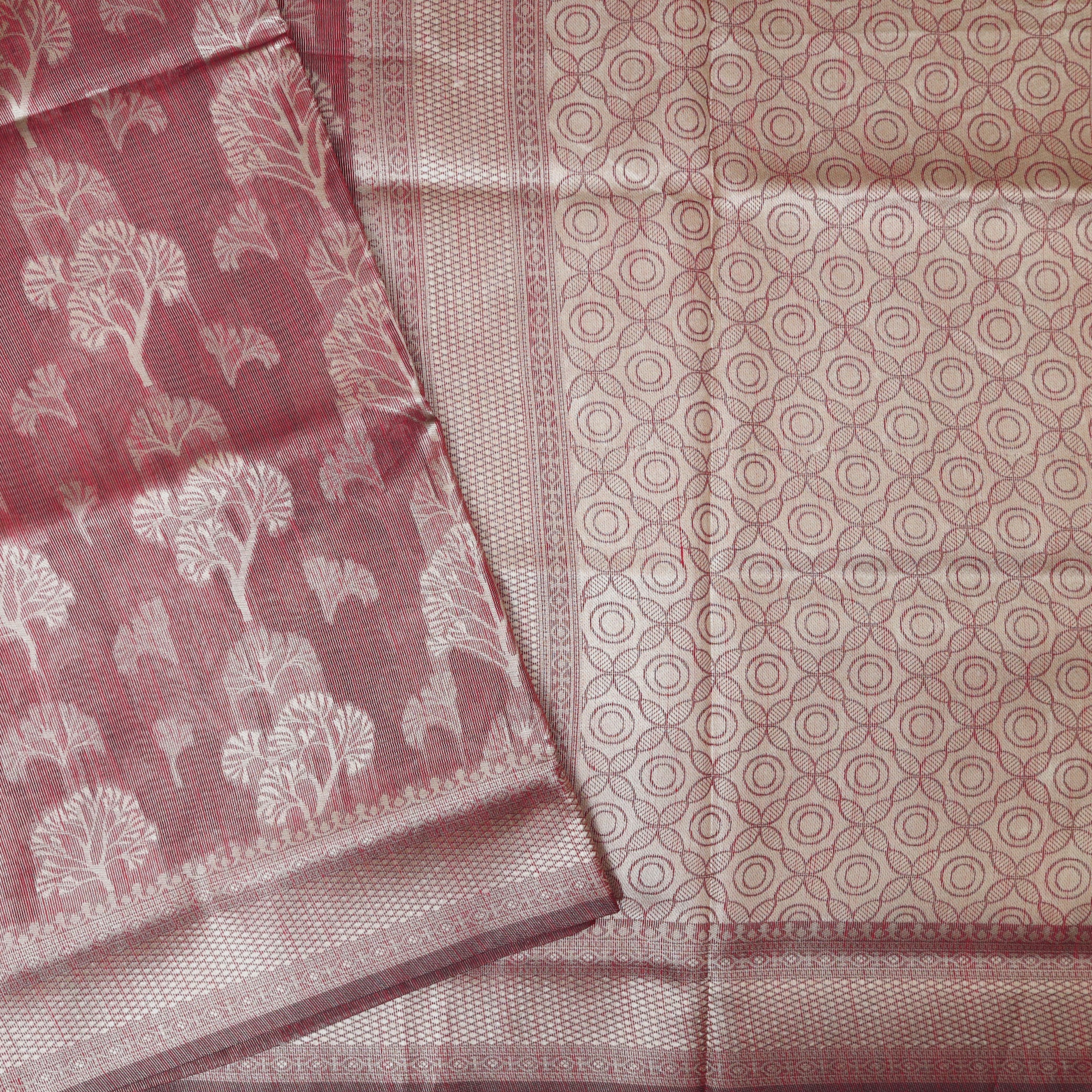 Dark Maroon Colour Fancy Weaving Saree