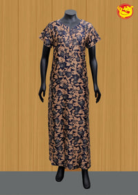 Blue with beige Women’s Nighty - Thenianantham