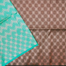 Turquoise green With Brown Soft Silk