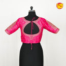 Pink Embroidered readymade blouse with cut work in sleeves - Thenianantham