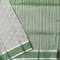 GREY with GREEN Soft Silk Saree